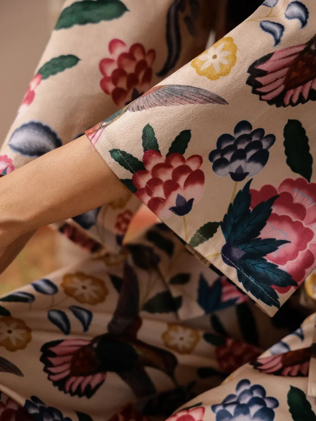 Multicolor Flower Printed velvet Coords - SanskrutiHomes 