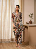 Multicolor Flower Printed Velvet Night suit/Coord - SanskrutiHomes 