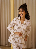 Animal Print Cotton Night Suit Set - SanskrutiHomes 