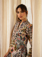 Multicolor Flower Printed Velvet Night suit/Coord - SanskrutiHomes 