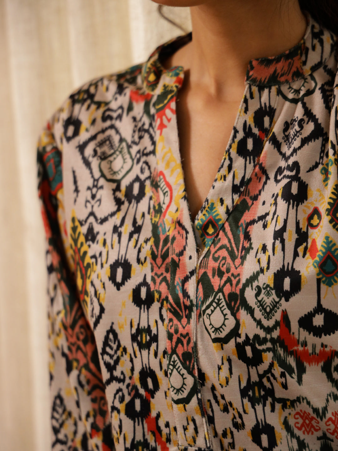 Multicolor Flower Printed Velvet Night suit/Coord - SanskrutiHomes 