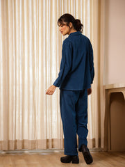 Blue CORDUROY Co-ord Set - SanskrutiHomes 