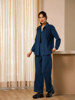 Blue CORDUROY Co-ord Set - SanskrutiHomes 