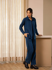 Blue CORDUROY Co-ord Set - SanskrutiHomes 