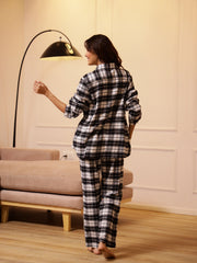Black Checks Cashmere Winter Loungewear Set