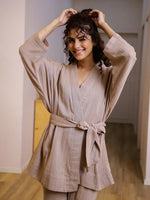 Set of 3 Cotton GAUZE Night Suit Set - SanskrutiHomes 