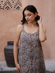 Beige Color Sleeveless Kurta for Women - SanskrutiHomes 