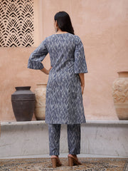 Floral Printed Kurta Set - SanskrutiHomes 