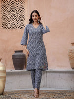 Floral Printed Kurta Set - SanskrutiHomes 