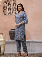 Floral Printed Kurta Set - SanskrutiHomes 