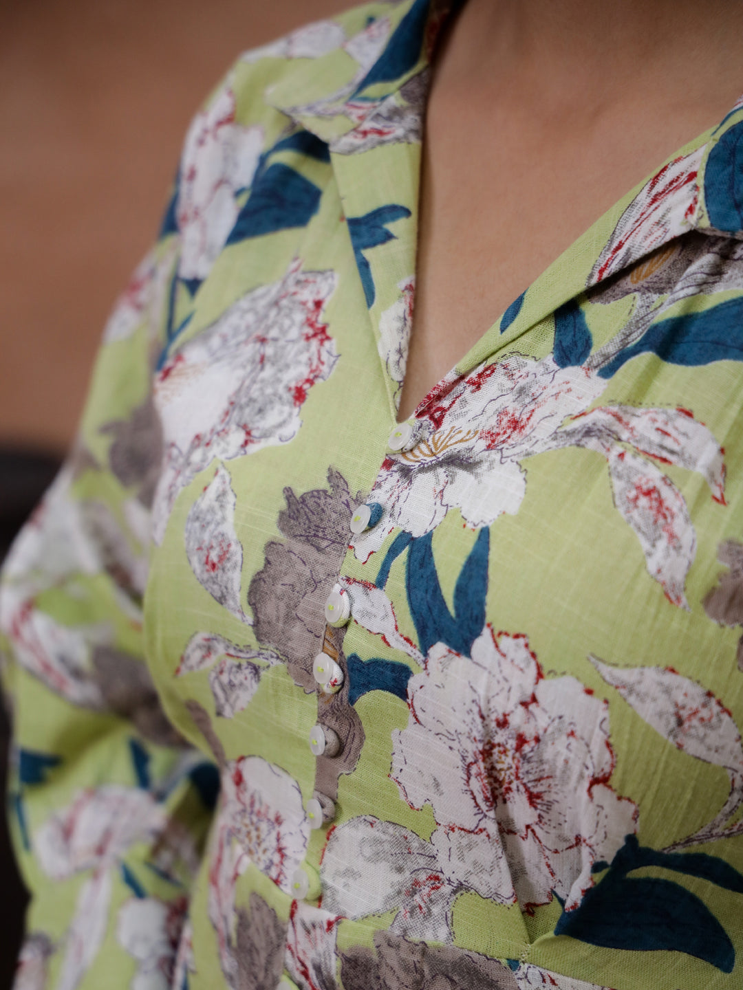 Floral Printed Cotton Ethnic Dress - SanskrutiHomes 