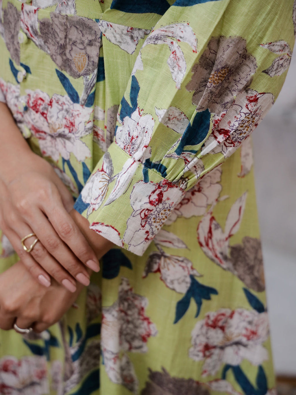 Floral Printed Cotton Ethnic Dress - SanskrutiHomes 