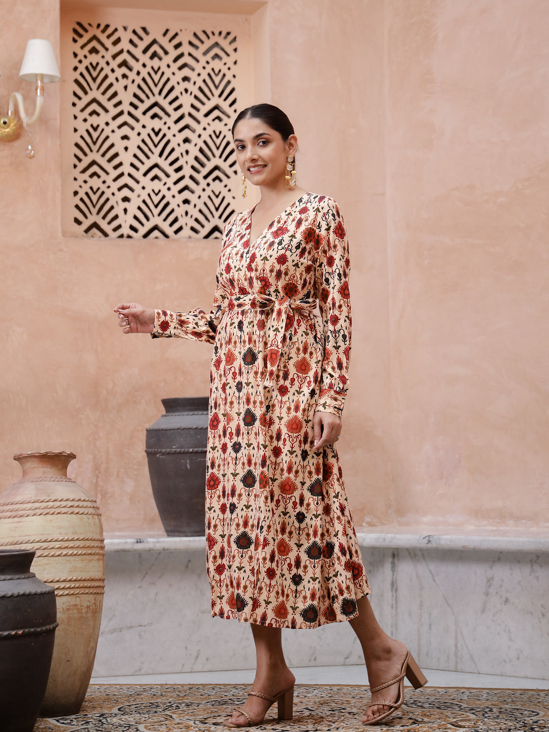 Floral Printed Women Dress - SanskrutiHomes 