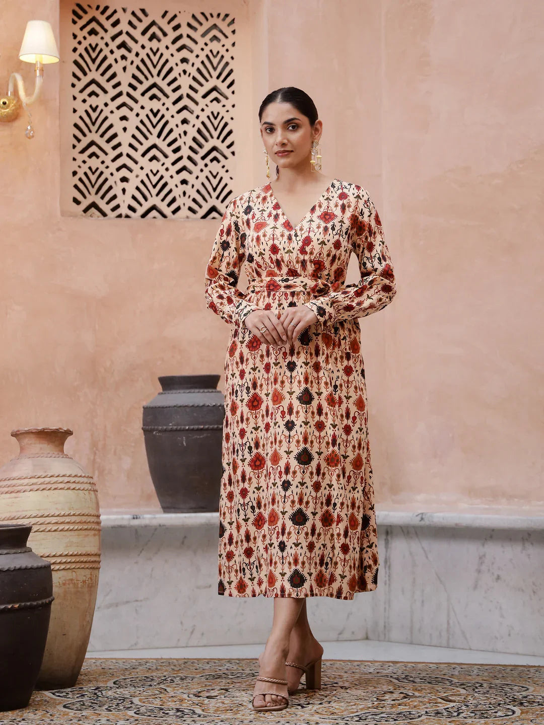 Floral Printed Women Dress - SanskrutiHomes 