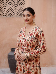 Floral Printed Women Dress - SanskrutiHomes 