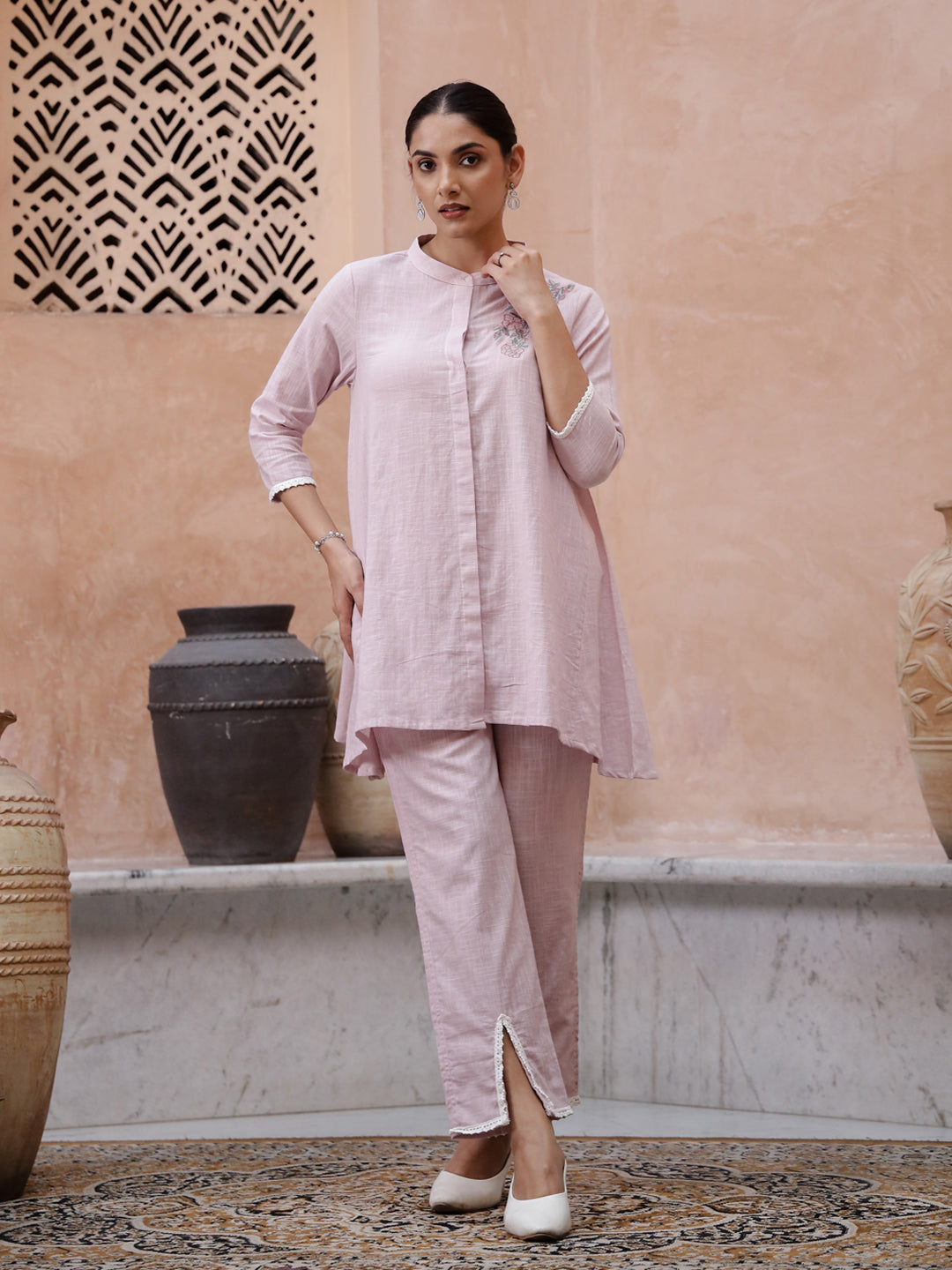 Floral embroidery Coord Set - SanskrutiHomes 