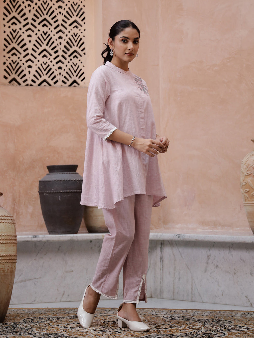 Floral embroidery Coord Set - SanskrutiHomes 