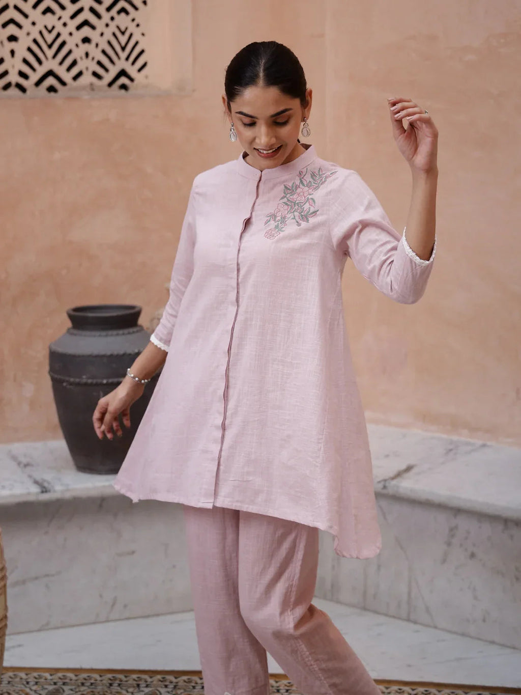 Floral embroidery Coord Set - SanskrutiHomes 