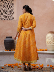 Printed Cotton Ethnic Dress - SanskrutiHomes 