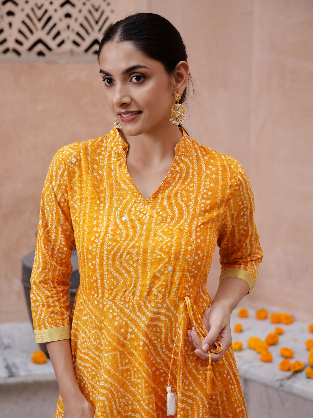 Printed Cotton Ethnic Dress - SanskrutiHomes 