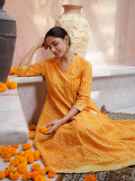 Printed Cotton Ethnic Dress - SanskrutiHomes 