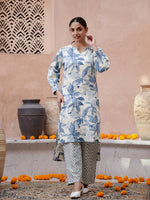 Floral Printed Kurta Set - SanskrutiHomes 