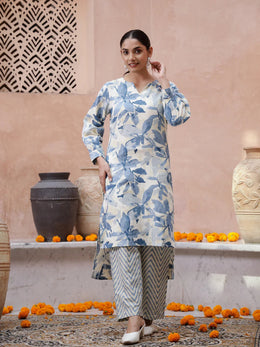 Floral Printed Kurta Set - SanskrutiHomes 