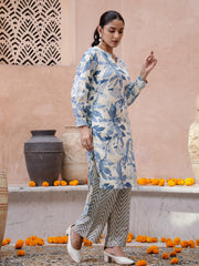 Floral Printed Kurta Set - SanskrutiHomes 