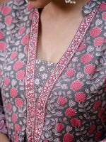 Floral Printed Kurta Set - SanskrutiHomes 
