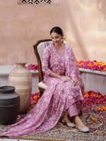 Floral Printed Kurta Set - SanskrutiHomes 