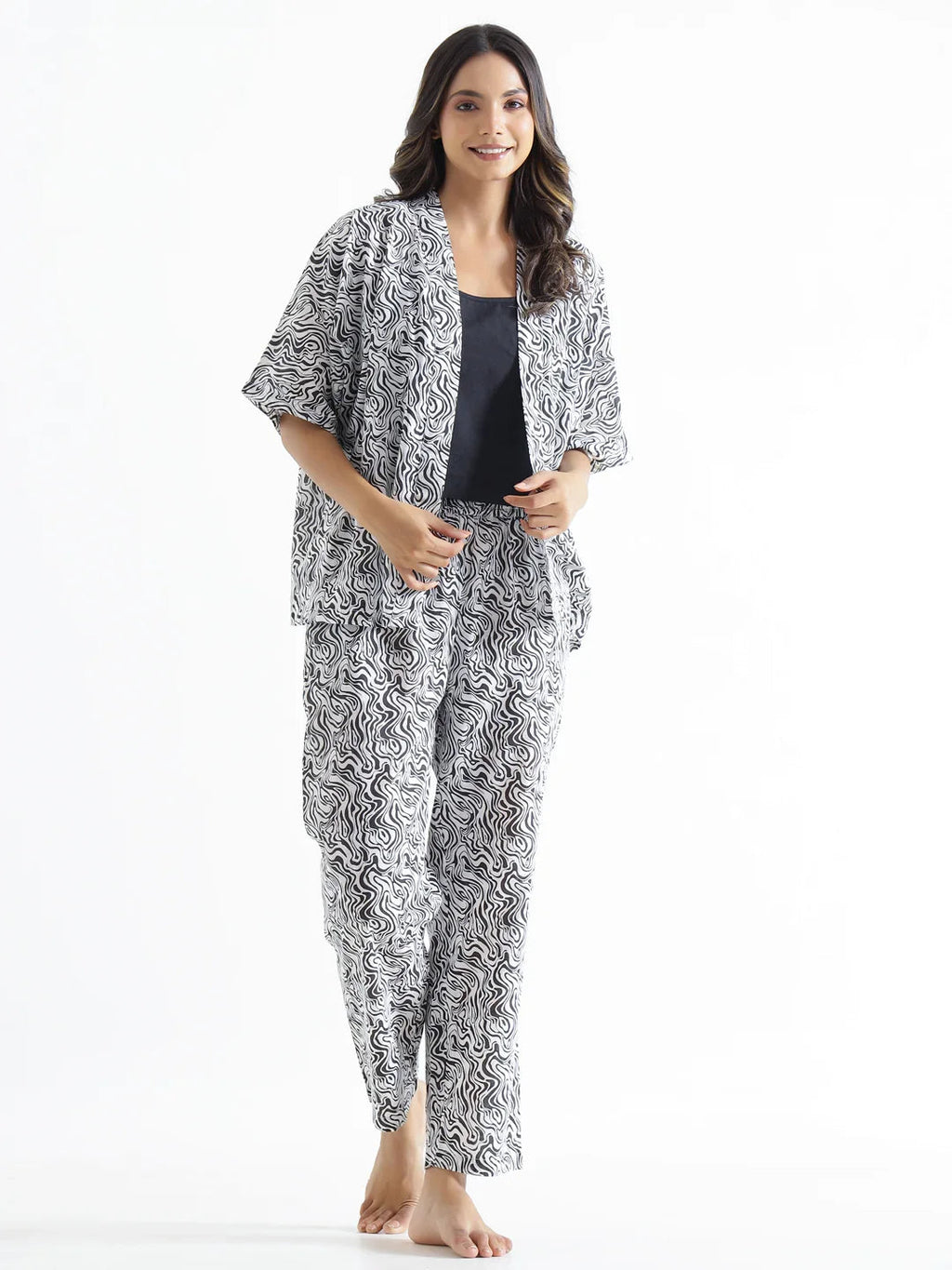 Zebra print Cotton Night SUIT - SanskrutiHomes 