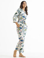 WHITE BOTANICAL Printed Cotton Co-ord Set - SanskrutiHomes 