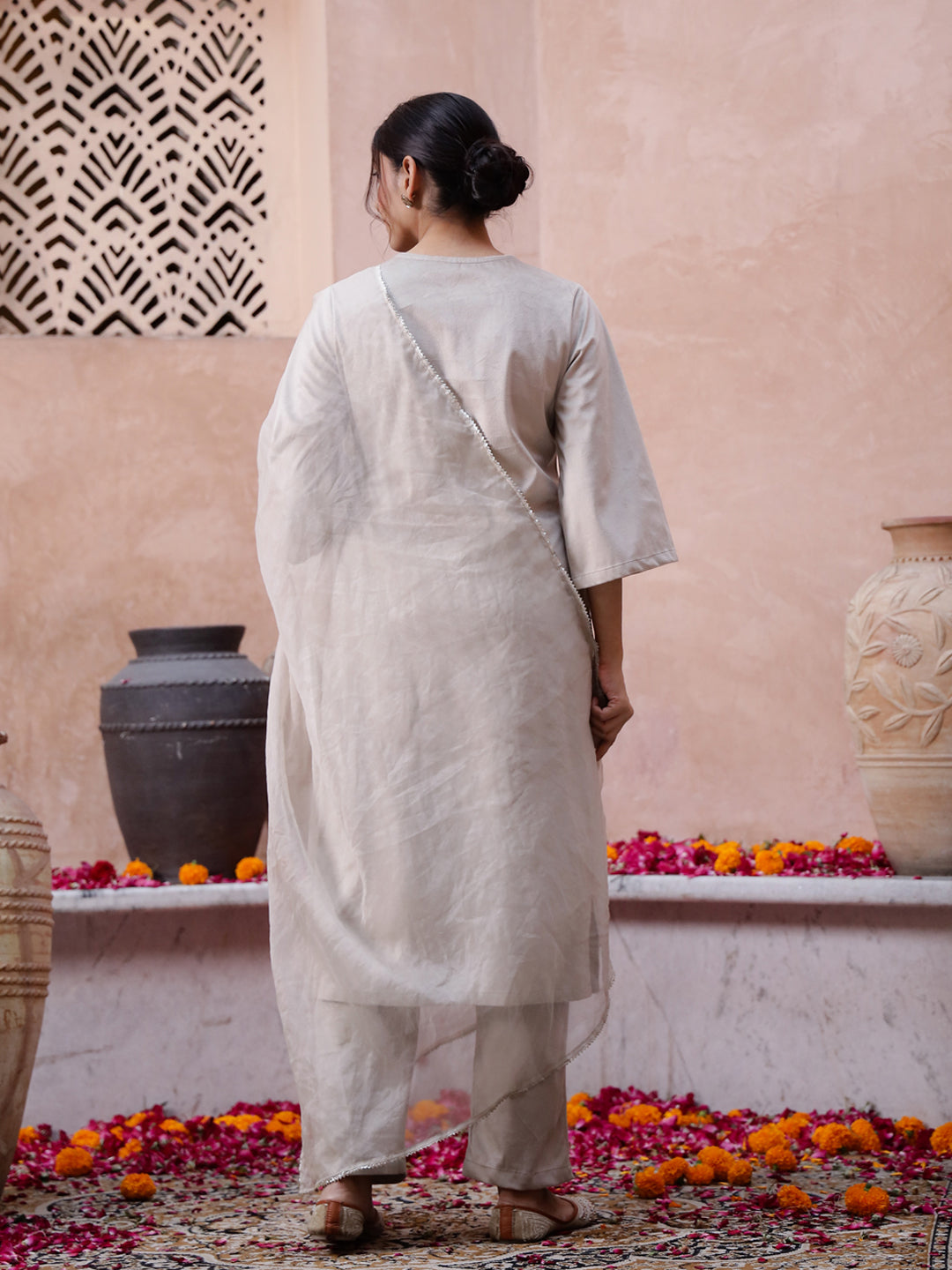 blue leafy Cotton Night Suit - SanskrutiHomes 