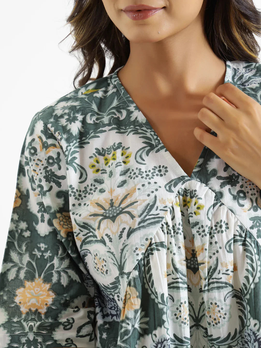 Cadet Green Cotton Loungewear Set - SanskrutiHomes 