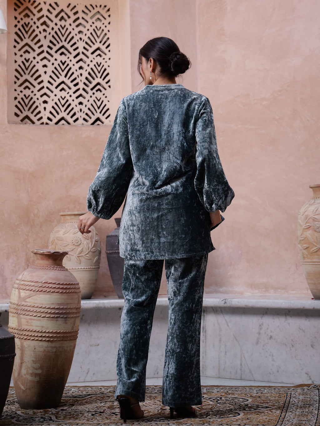 Solid Winter Co-ord Set - SanskrutiHomes 