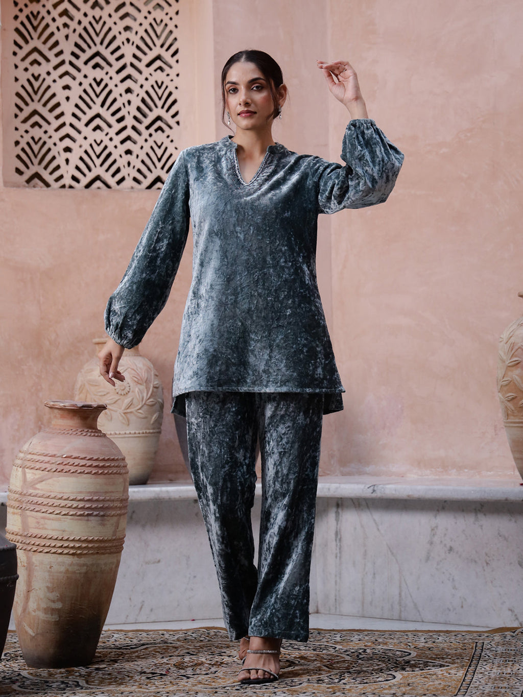 Botanical print Cotton Night SUIT - SanskrutiHomes 