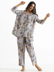 Women Viscose Rayon Night Suit - SanskrutiHomes 