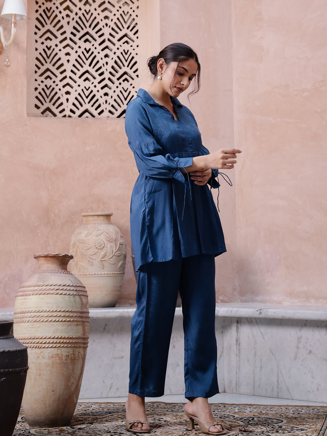Women Viscose Rayon Night Suit - SanskrutiHomes 