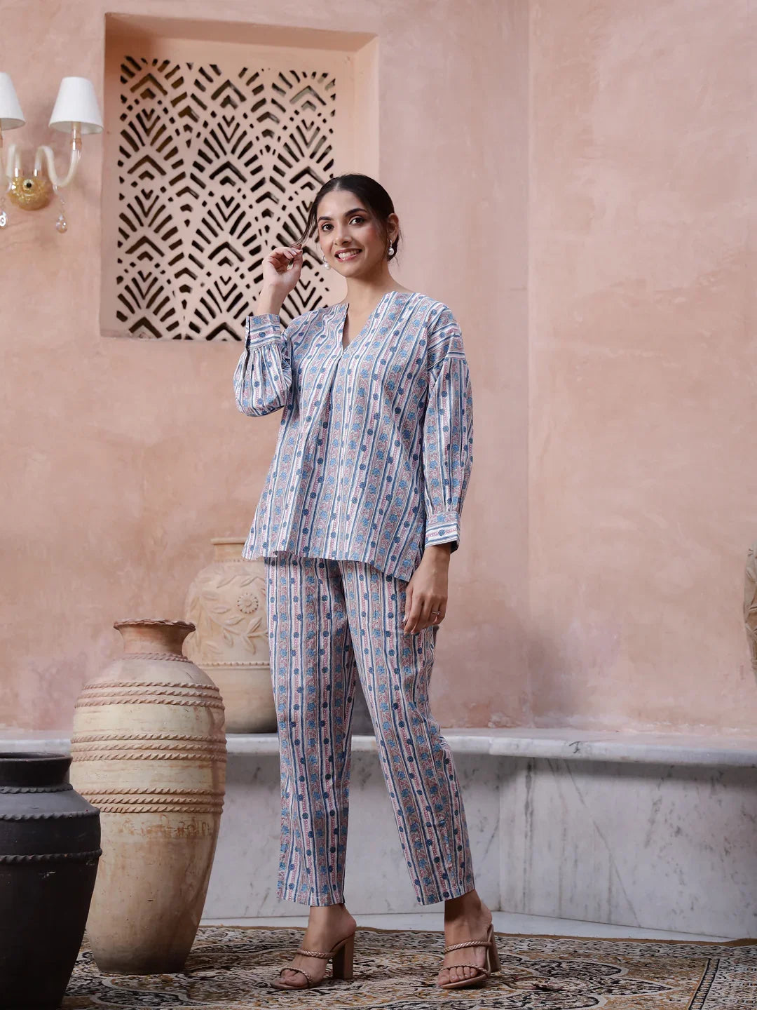 Floral Printed Cord Set - SanskrutiHomes 