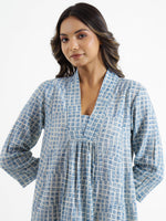 Checks Cotton Night Dress - SanskrutiHomes 