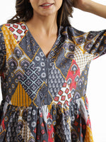 Grey Printed cotton co-ord Set - SanskrutiHomes 