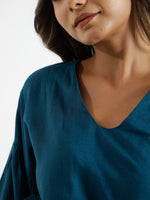 Women Rayon Slub Night Suit - SanskrutiHomes 