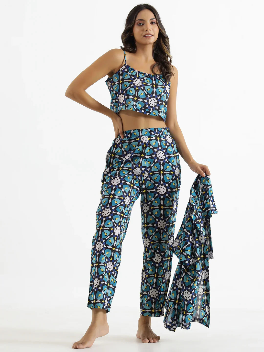 Women Pure Cotton Night SUIT - SanskrutiHomes 