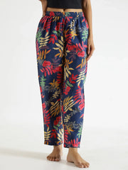 Indigo Printed Pure Cotton Lounge Pants - SanskrutiHomes 