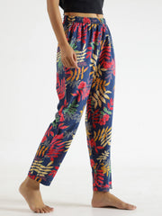 Indigo Printed Pure Cotton Lounge Pants - SanskrutiHomes 