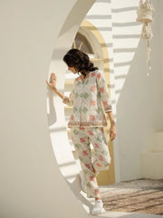 Off White Geometric Print Co-ords Set - SanskrutiHomes 