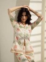 Off White Geometric Print Co-ords Set - SanskrutiHomes 