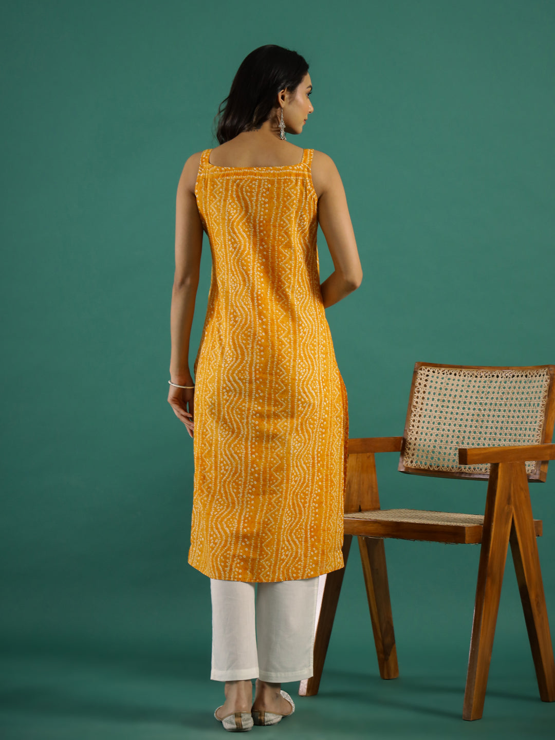 Yellow Cut Sleeves Kurti Set - SanskrutiHomes 