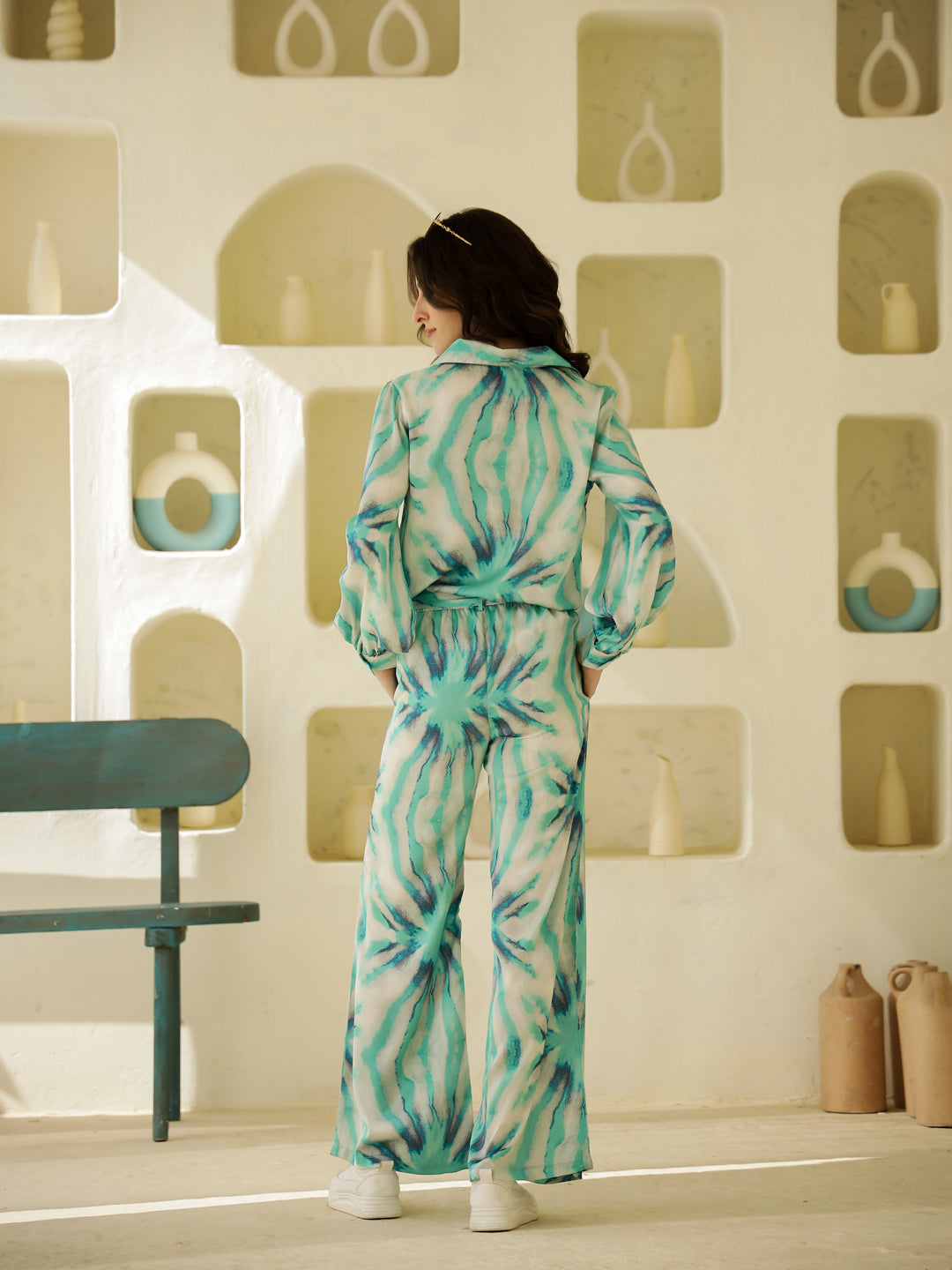 Satin Printed Full Sleeve Night Suit Set - SanskrutiHomes 