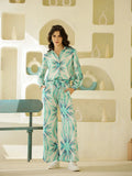 Satin Printed Full Sleeve Night Suit Set - SanskrutiHomes 